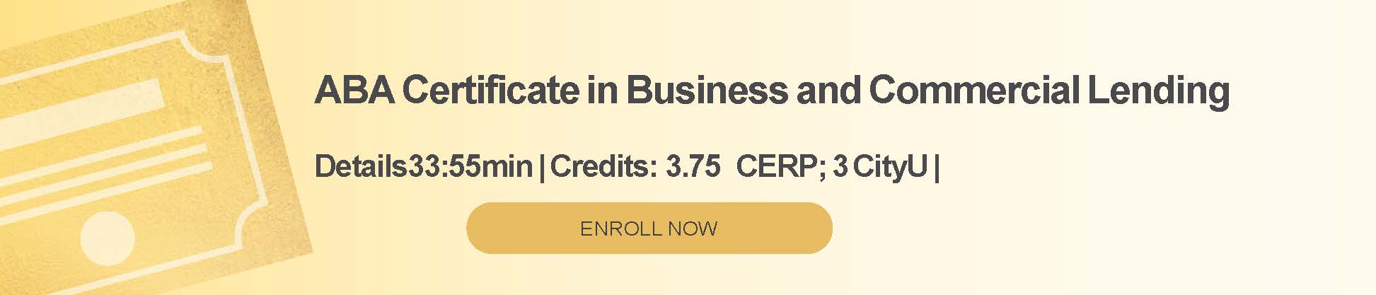 Certificate in Business and Commercial Lending